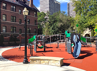 JRA Goudy Square Park Playground Seat Wall